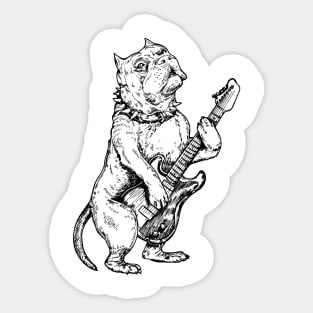 SEEMBO Pitbull Playing Guitar Guitarist Musician Music Band Sticker